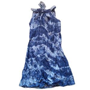Bellambra Linen Italian Tie Dye Sleeveless Dress Small S NWT